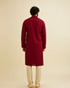 Manyavar Men Maroon Red Chikankari Embroidered Kurta Set