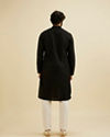 Manyavar Men Charcoal Black Chikankari Embroidered Kurta Set