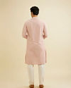 Manyavar Men Baby Pink Chikankari Embroidered Kurta Set