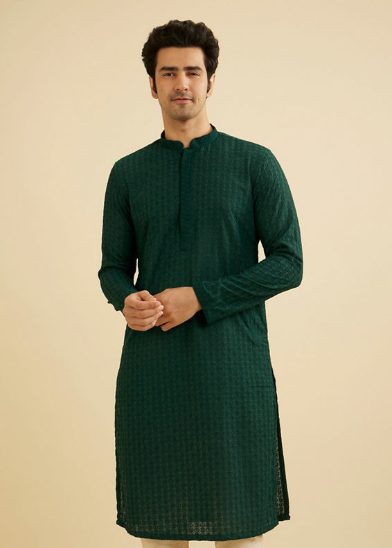 Manyavar Men Emerald Majesty Kurta Pajama