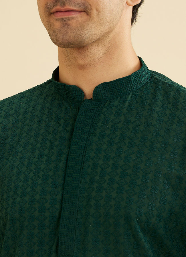 Manyavar Men Emerald Majesty Kurta Pajama image number 1