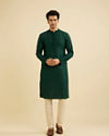 Manyavar Men Emerald Majesty Kurta Pajama image number 2