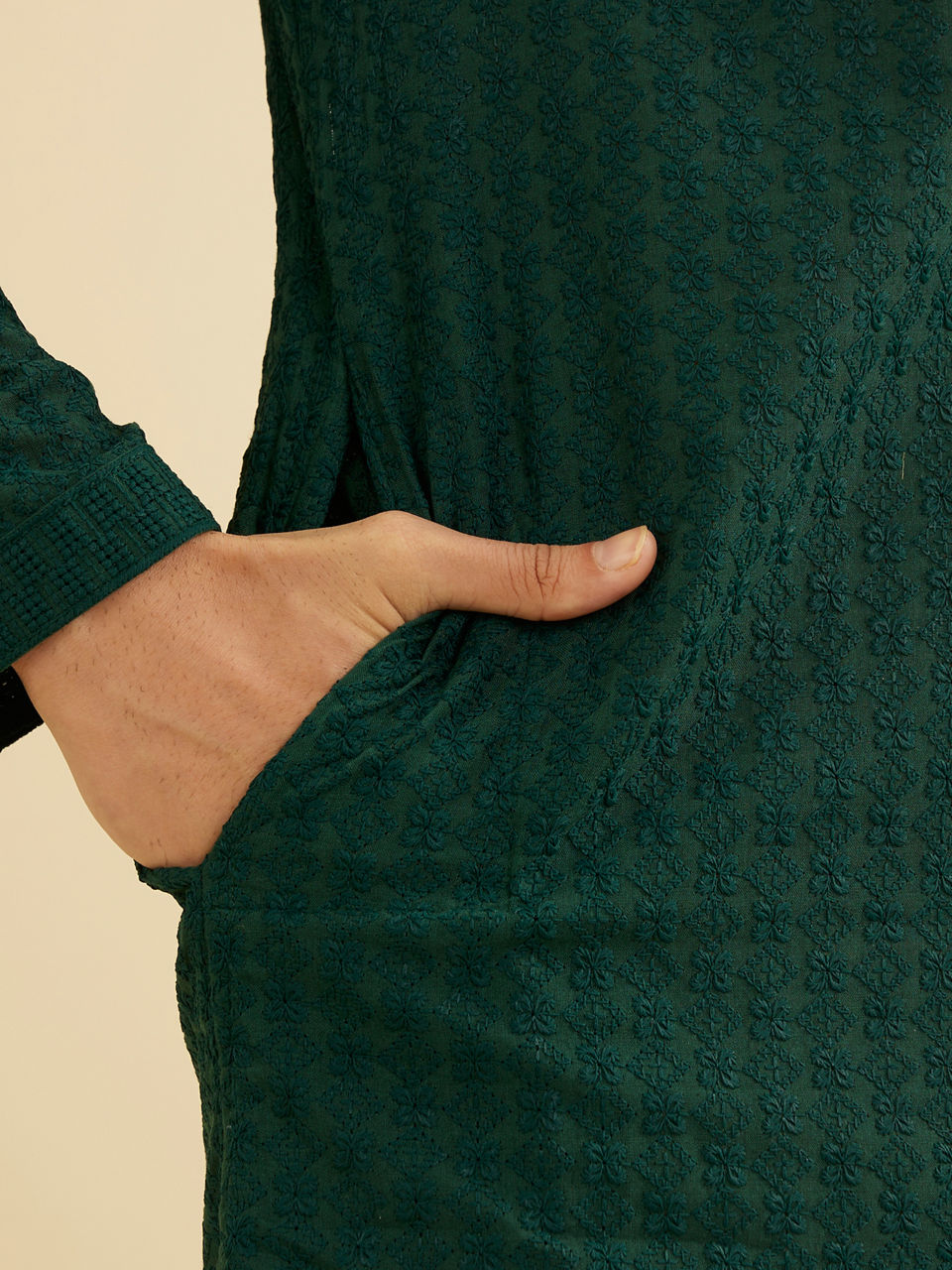 Manyavar Men Emerald Majesty Kurta Pajama