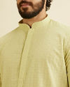 Manyavar Men Soft Green Chikankari Embroidered Kurta Set image number 1