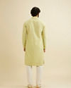 Manyavar Men Soft Green Chikankari Embroidered Kurta Set