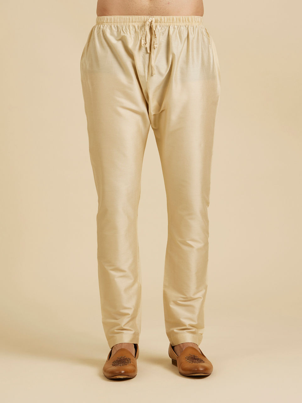 Manyavar Men Mehndi Green Chikankari Embroidered Kurta Set