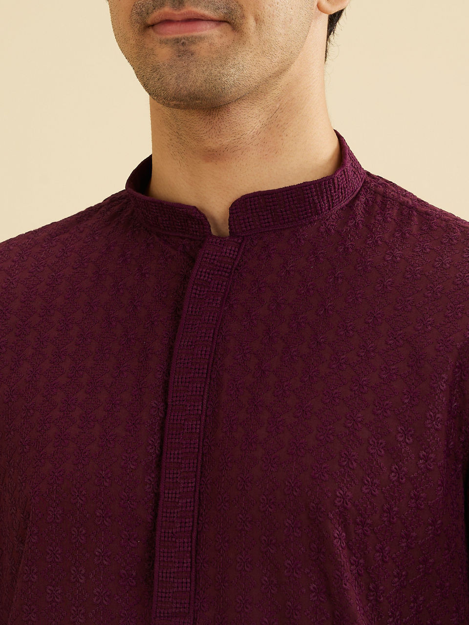 Manyavar Men Enchanting Wine Kurta Pajama