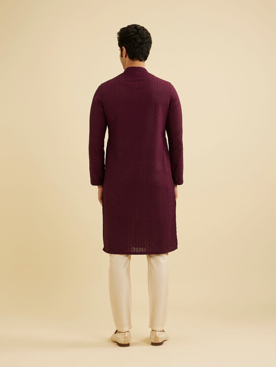 Manyavar Men Enchanting Wine Kurta Pajama