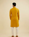Manyavar Men Mustard Yellow Chikankari Embroidered Kurta Set