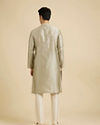 Manyavar Men Pista Green Floral Fern Embroidered Kurta Set