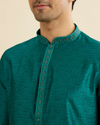 Manyavar Men Dazzling Teal Green Kurta Pajama