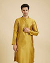 Mustard Yellow Floral Fern Embroidered Kurta Set