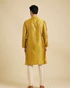Manyavar Men Mustard Yellow Floral Fern Embroidered Kurta Set
