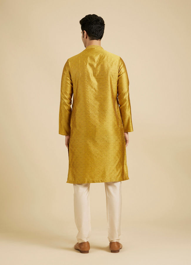 Manyavar Men Mustard Resplendence Kurta Pajama image number 5