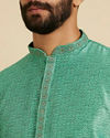 Manyavar Men Aqua Green Festive Silk Kurta Pajama image number 1