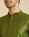 Manyavar Men Olive Green Elegance Kurta Pajama image number 1