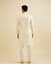 Manyavar Men Ivory Cream Lattice Patterned Kurta Set with Buta Motifs