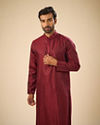Enchanting Maroon Jacquard Kurta Pajama