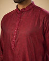 Manyavar Men Enchanting Maroon Jacquard Kurta Pajama