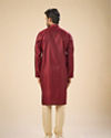 Manyavar Men Enchanting Maroon Jacquard Kurta Pajama