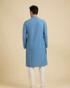 Manyavar Men Powder Blue Chikankari Kurta Set with Sequin Work