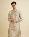 Soft Beige Jaal Printed Kurta Set