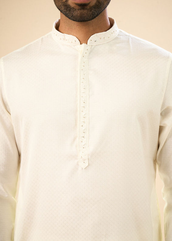 Manyavar Men Elegant Cream Kurta Pajama