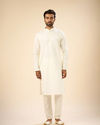 Manyavar Men Elegant Cream Kurta Pajama