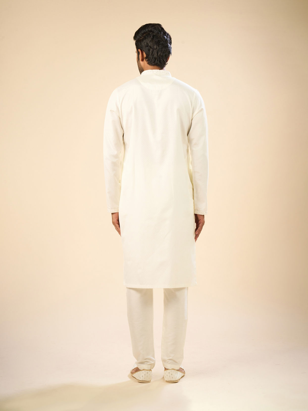 Manyavar Men Elegant Cream Kurta Pajama