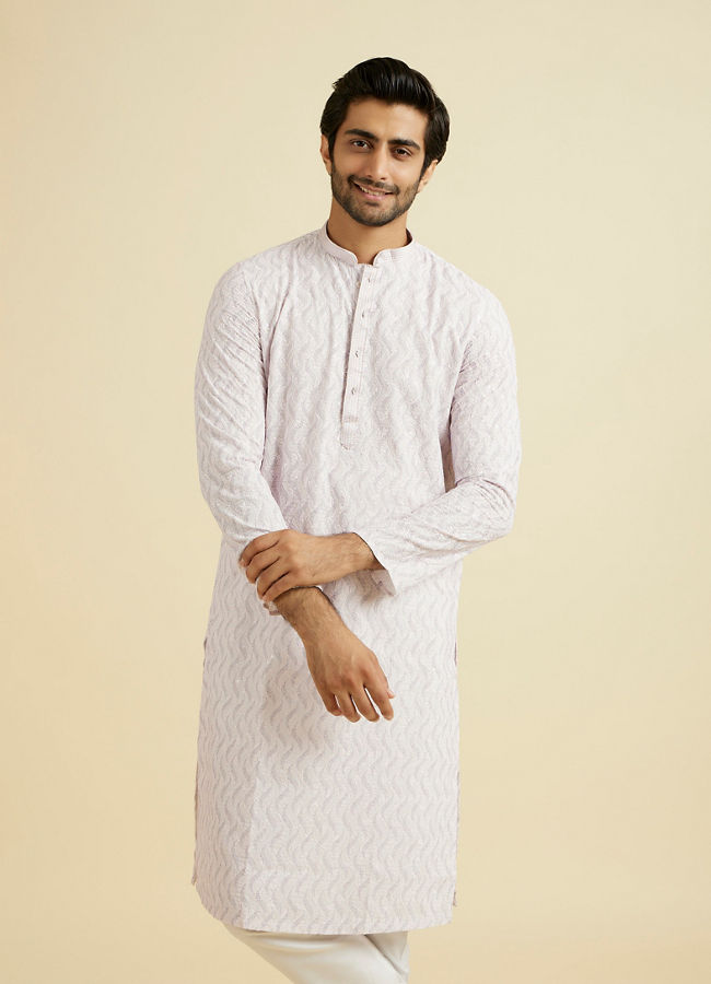 Manyavar Men Festive Pink Cotton Kurta Pajama