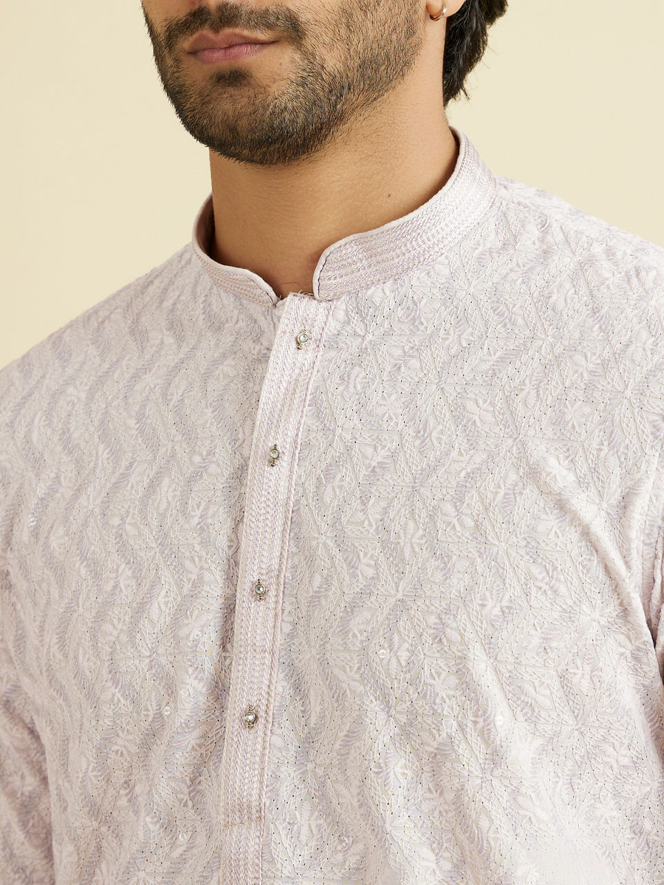 Manyavar Men Festive Pink Cotton Kurta Pajama