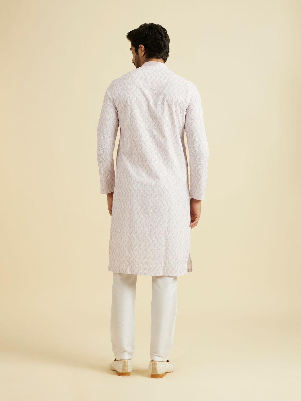 Manyavar Men Festive Pink Cotton Kurta Pajama