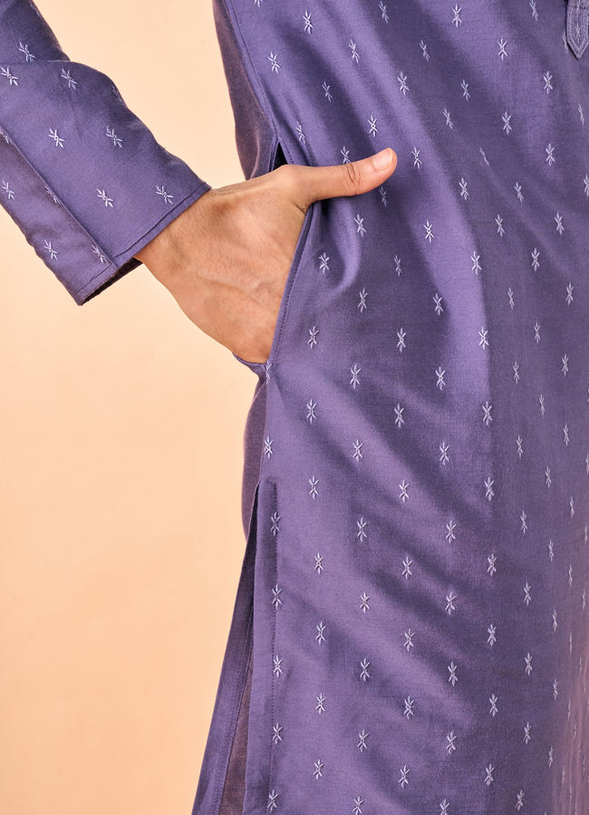 Manyavar Men Purple Splendour Kurta Pajama