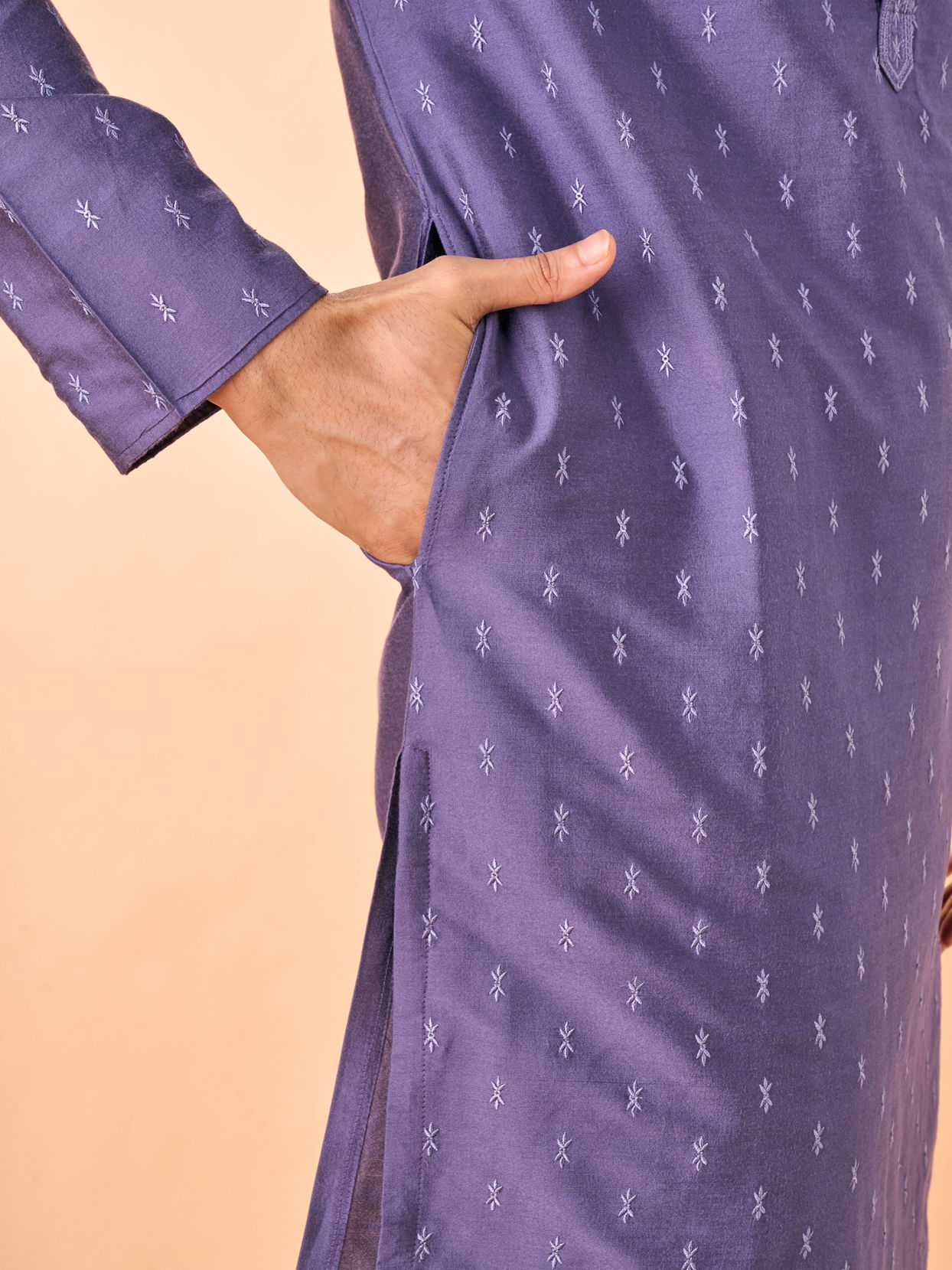 Manyavar Men Purple Splendour Kurta Pajama
