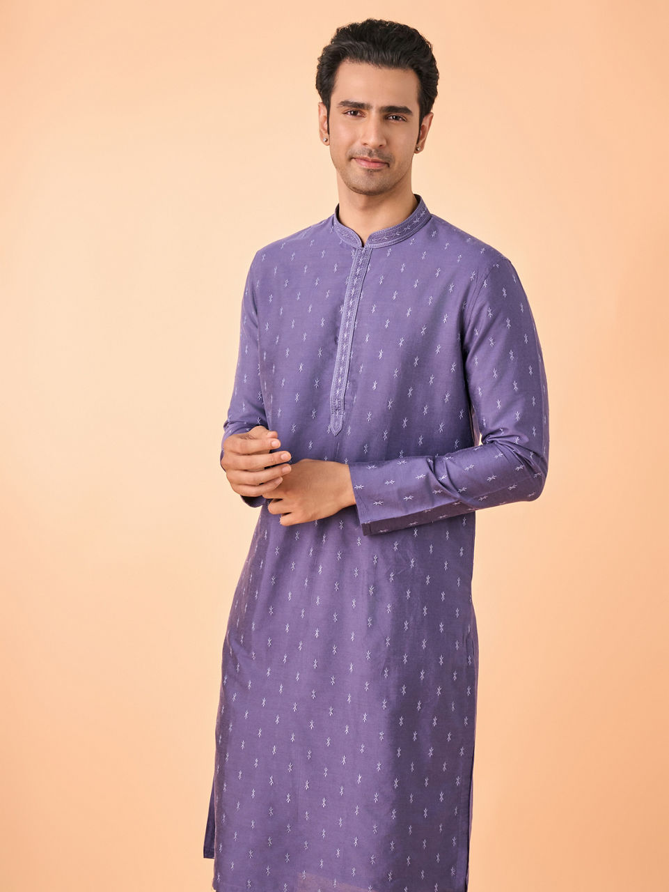 Manyavar Men Purple Splendour Kurta Pajama