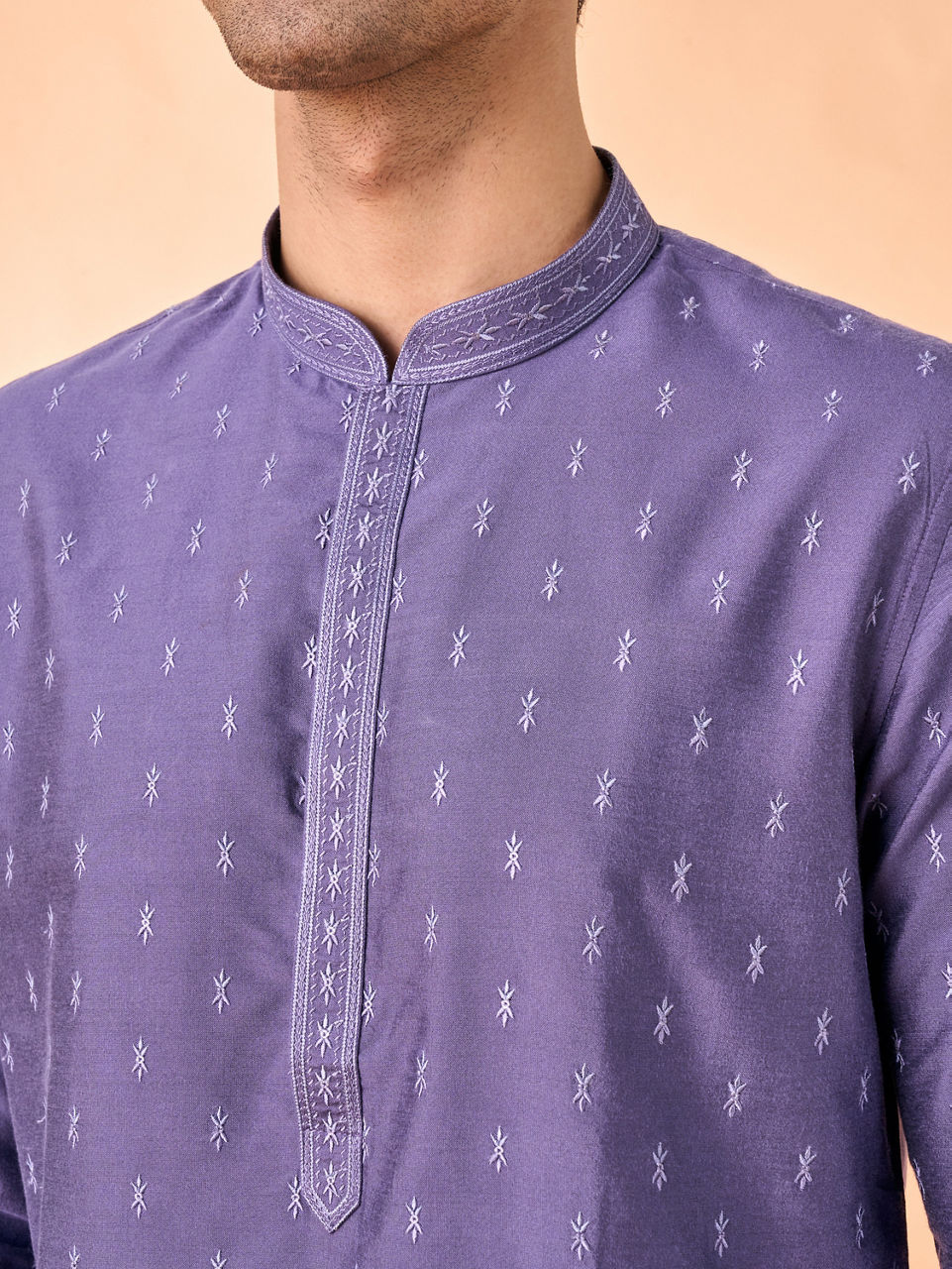 Manyavar Men Purple Splendour Kurta Pajama