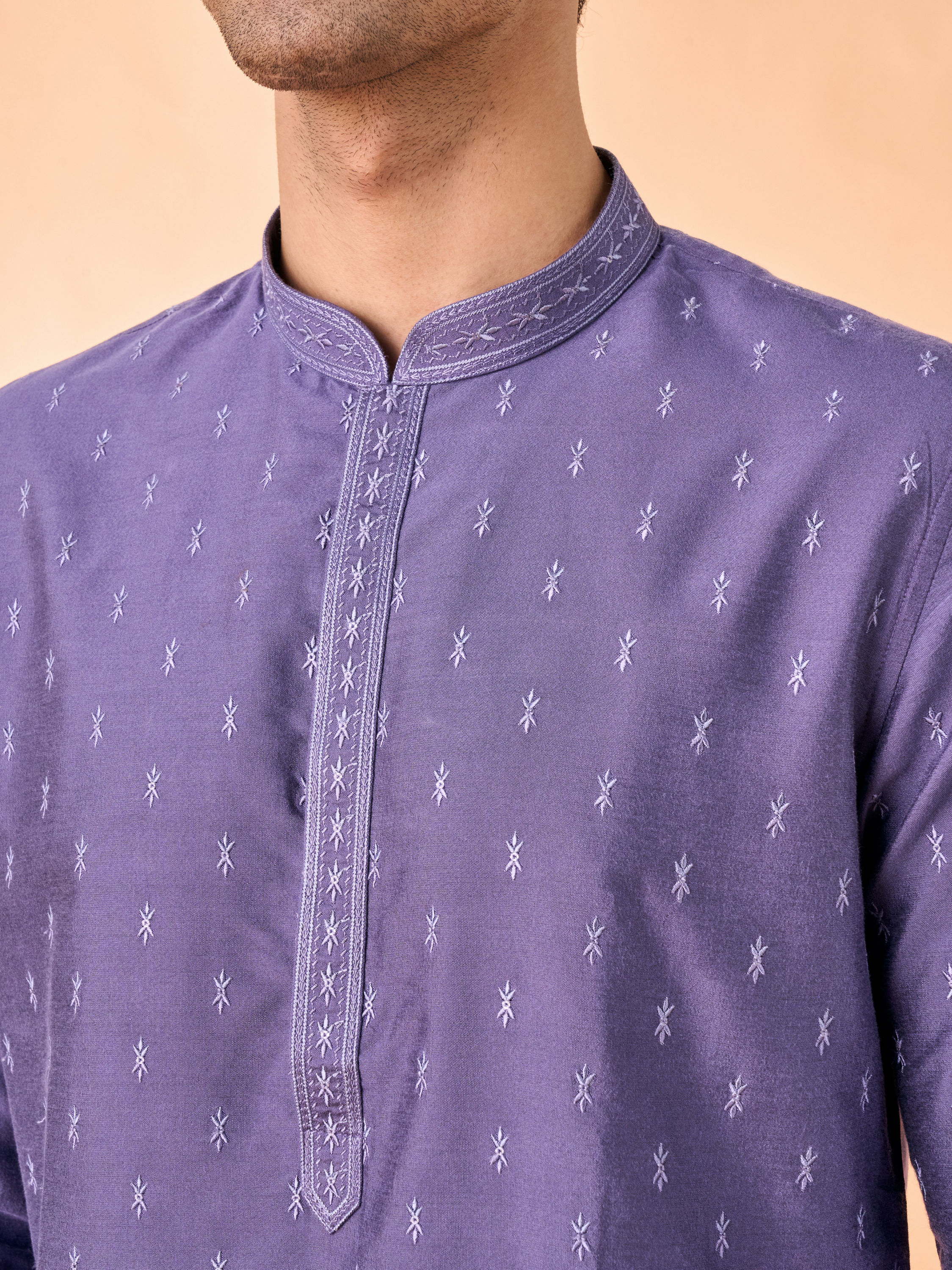 Manyavar Men Purple Splendour Kurta Pajama