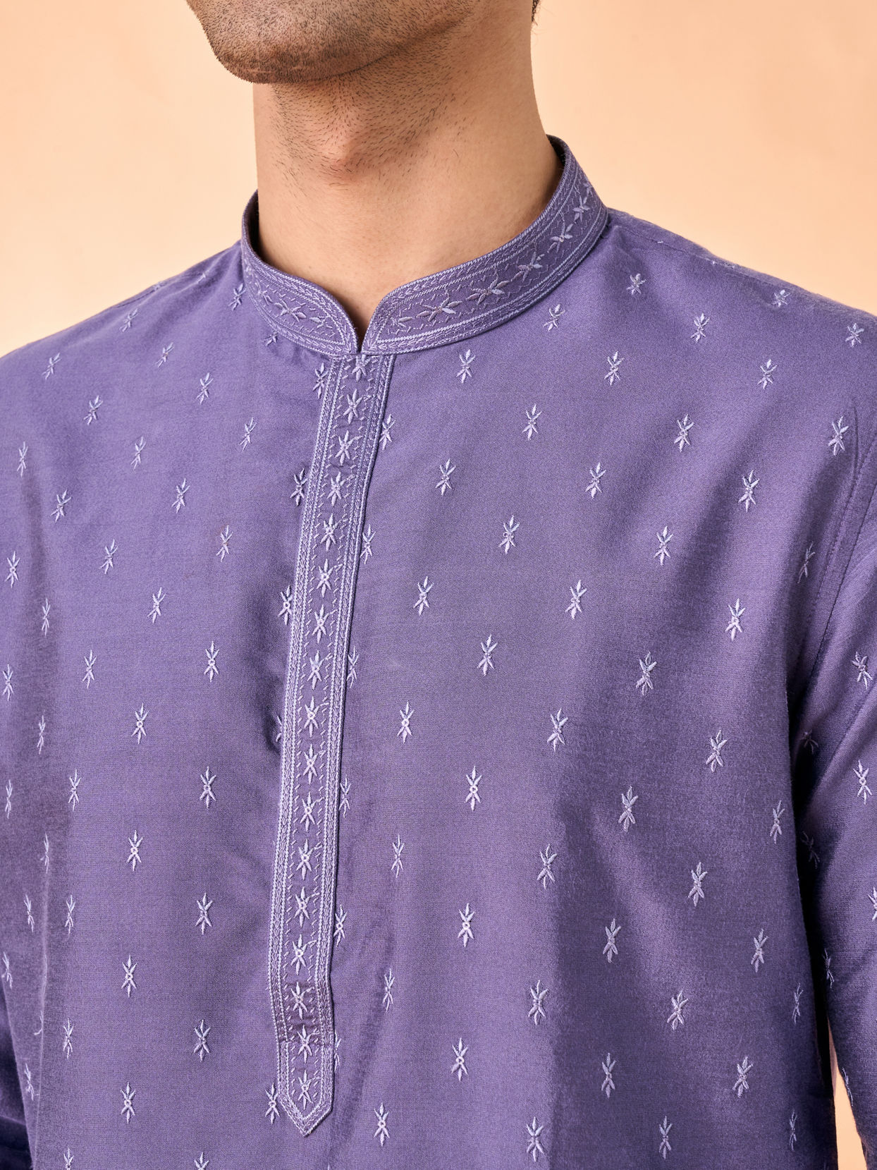 Manyavar Men Purple Splendour Kurta Pajama