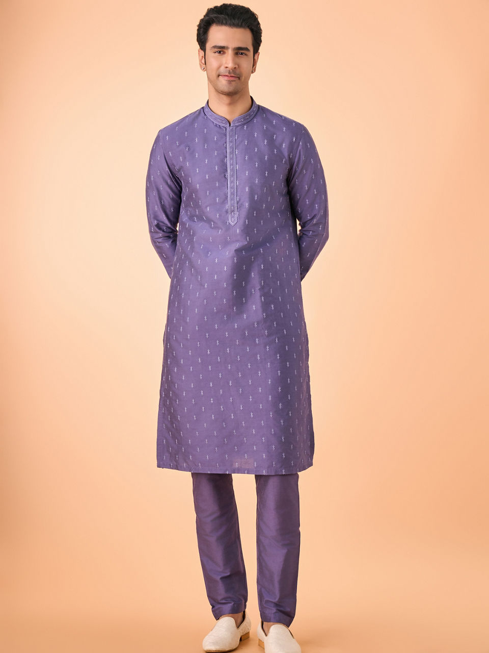 Manyavar Men Purple Splendour Kurta Pajama