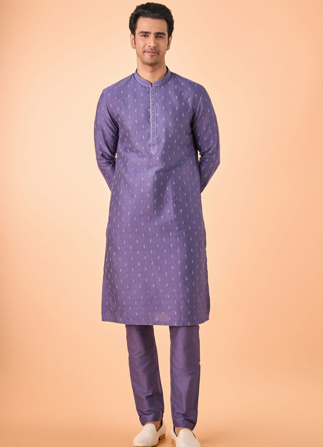 Manyavar Men Purple Splendour Kurta Pajama