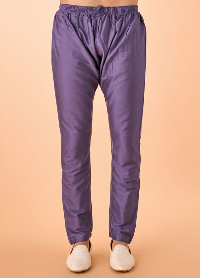 Manyavar Men Purple Splendour Kurta Pajama