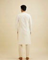 Manyavar Men Cream White Sequinned Kurta Set