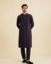 Manyavar Men Indigo Blue Sequinned Kurta Set