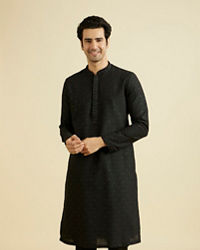 Manyavar Men Elegant Black Kurta Pajama