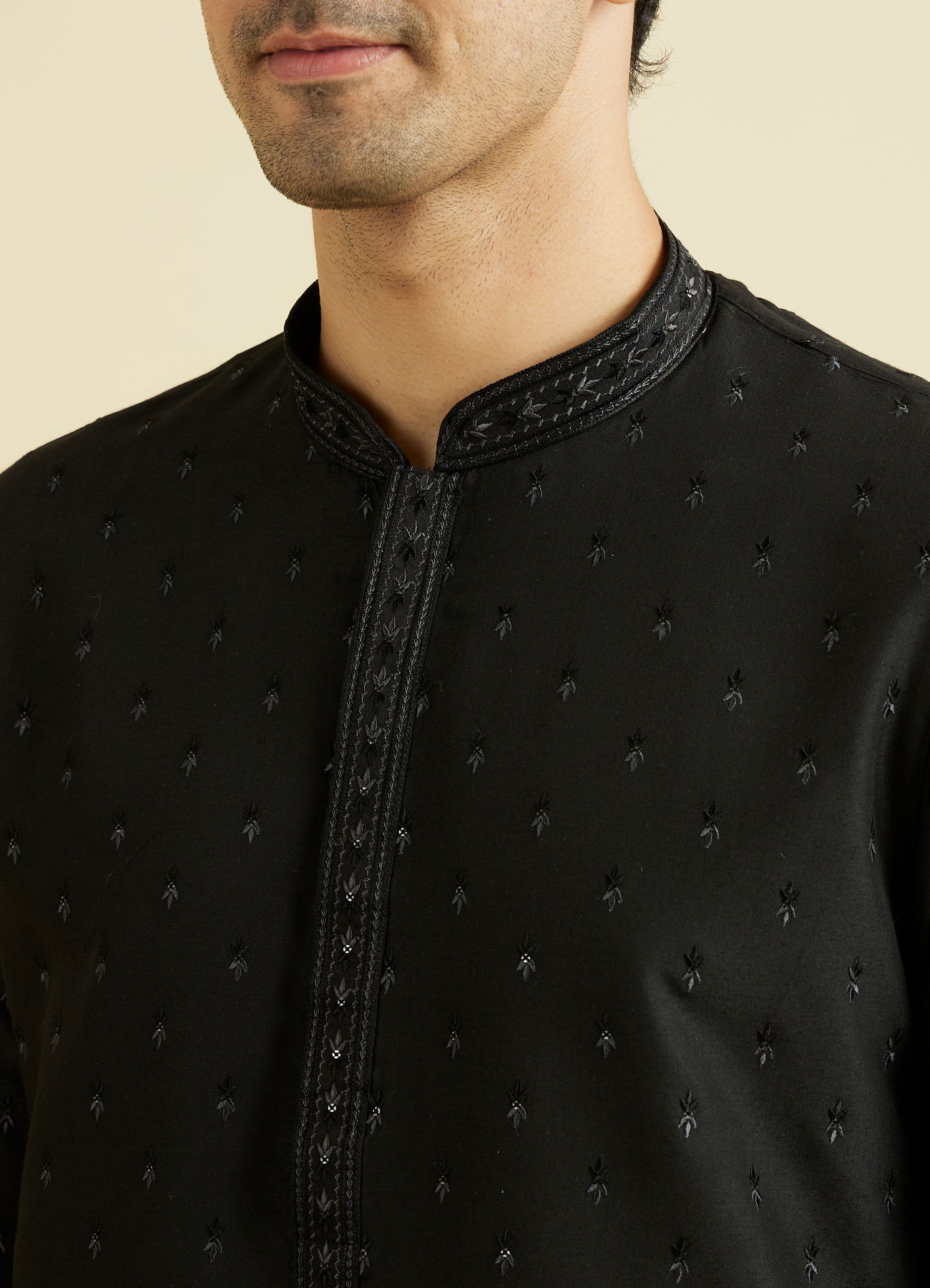 Manyavar Men Elegant Black Kurta Pajama