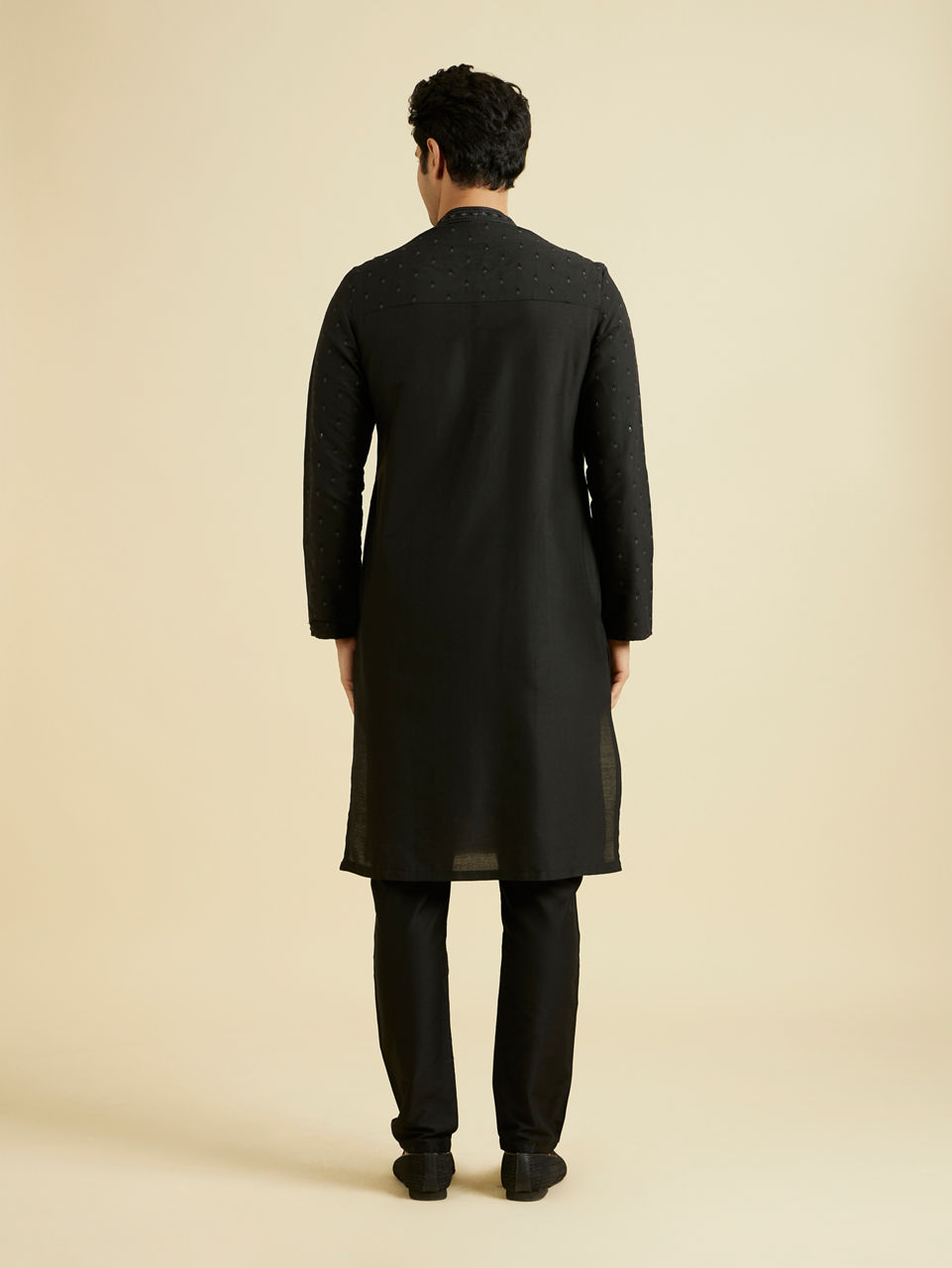 Manyavar Men Elegant Black Kurta Pajama