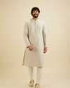 Manyavar Men Smoke Grey Sequinned Kurta Set