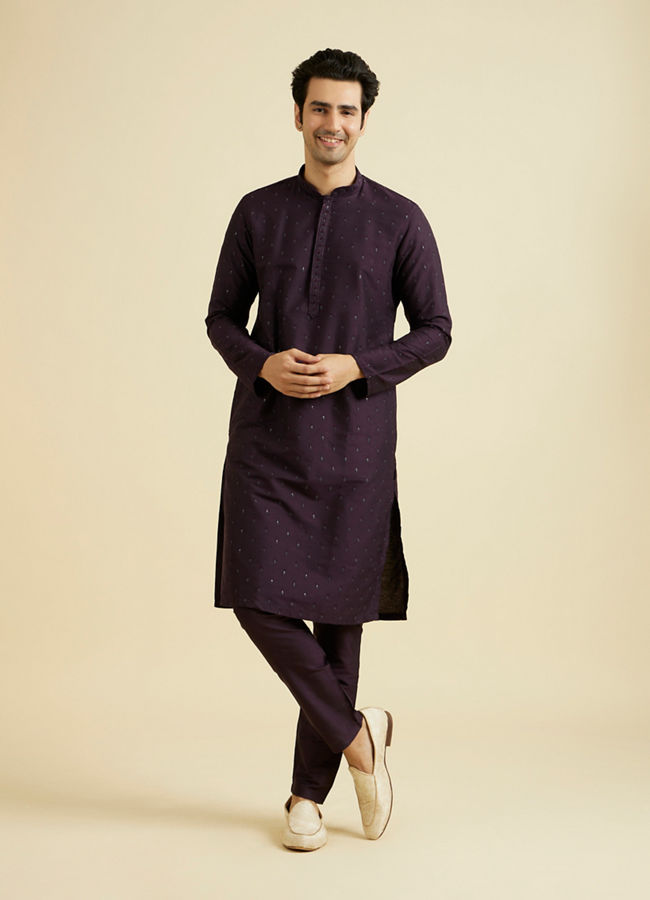 Manyavar Men Grand Purple Elegance Kurta Pajama