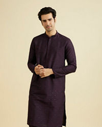 Manyavar Men Grand Purple Elegance Kurta Pajama