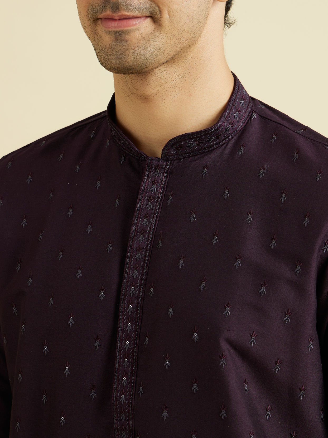 Manyavar Men Grand Purple Elegance Kurta Pajama